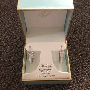 Silver Plater Swarovski Hoop Earrings